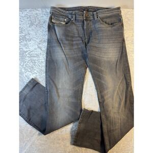 Diesel Safado Jeans Mens 34x32 Straight Leg Gray Stretch Denim Faded Wash